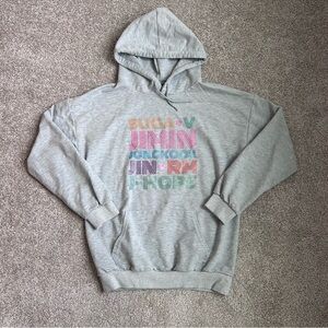 Women’s BTS K-Pop Gray Lettered Hoodie Sweatshirt Size S/M